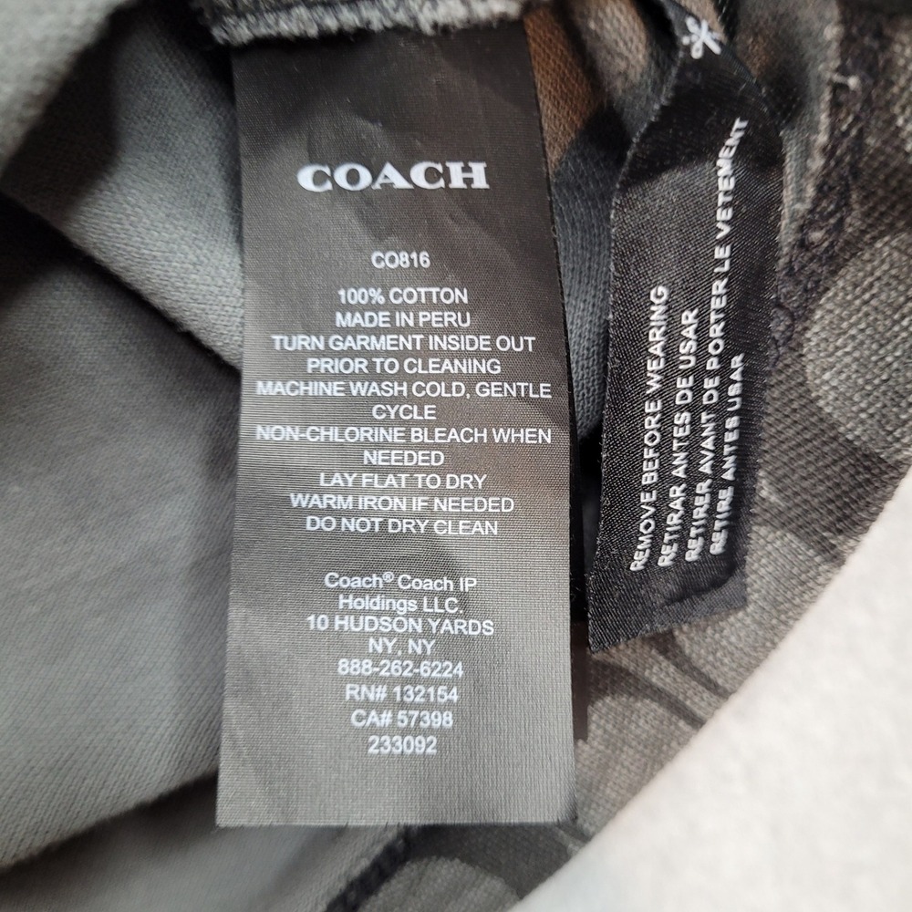 Coach Polo Shirt Mens XXL Black Gray Signature Monogram Logo Cotton C0816 - Picture 3 of 6